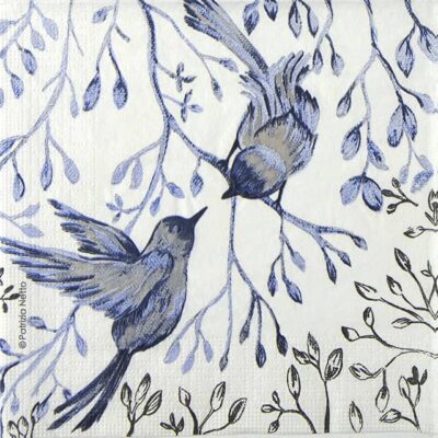 Single Decoupage Napkin - P. Netto: Jardin Japonais en blanc