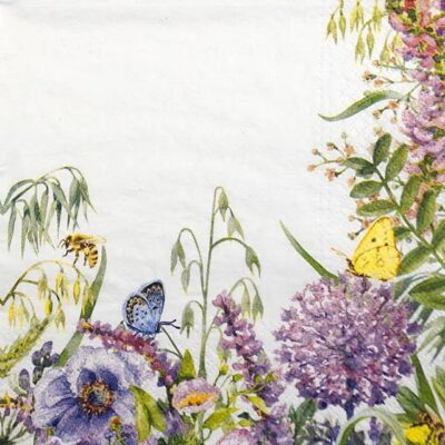 Single Decoupage Napkin - Wildflowers Frame