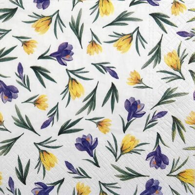 Single Decoupage Napkin - Spring Crocuses