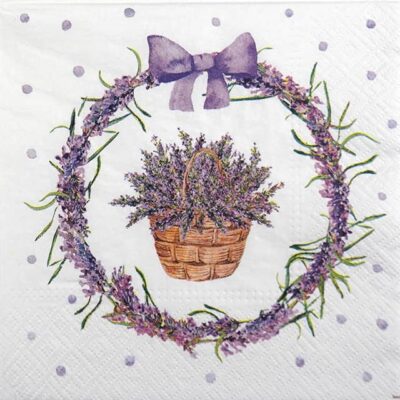 Single Decoupage Napkin - Lavender Basket