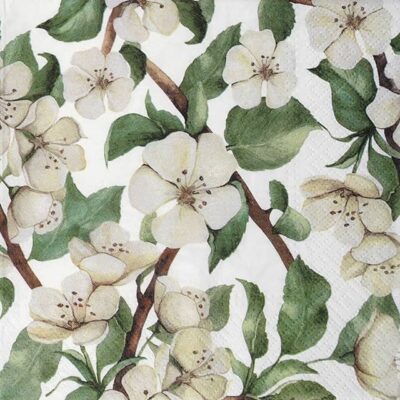 Single Decoupage Napkin - Apple Blossoms
