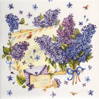 Single Decoupage Napkin - Lettre de Printemps