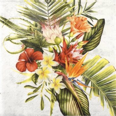 Single Decoupage Napkin - Parfum de Paradis white