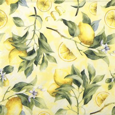 Single Paper Napkin - Ripe Lemons