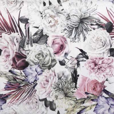 Single Decoupage Napkin - Smukke Blomster