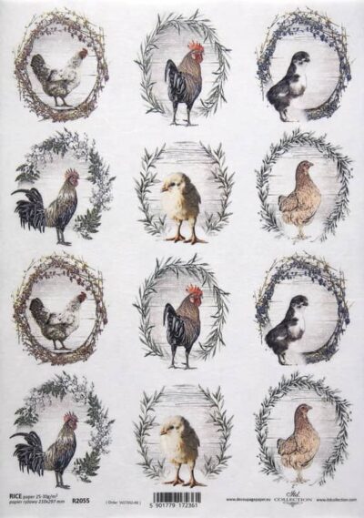Rice Paper Decoupage A/3 - Poultry - R0895L