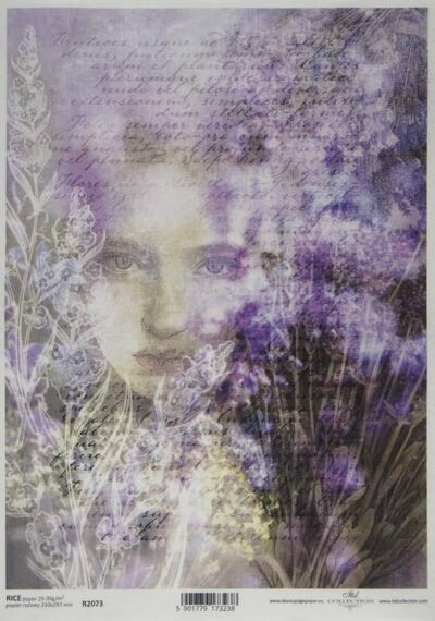 Rice Paper Decoupage - Painted Lavenders - R2073