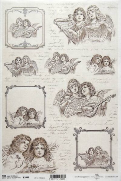 Rice Paper Decoupage - Music angels - R2094