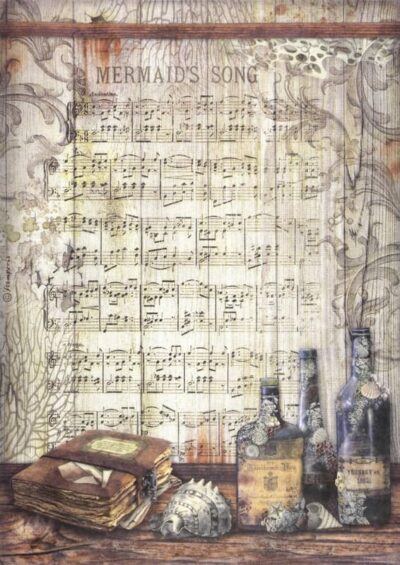 Stamperia Rice Paper A4 - Songs of the Sea Mermaid's Song DFSA4814
