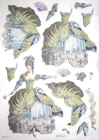 Stamperia A/3 Rice Paper - Lady Green DFSA3073