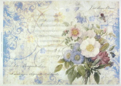 Rice Paper - Blue Bouquet 32x45cm