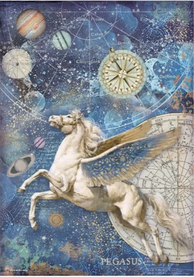 Stamperia Rice Paper A4 - Cosmos Infinity Pegasus DFSA4721