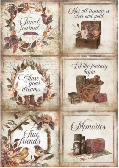 Stamperia Rice Paper A4 - Our Way Cards DFSA4716
