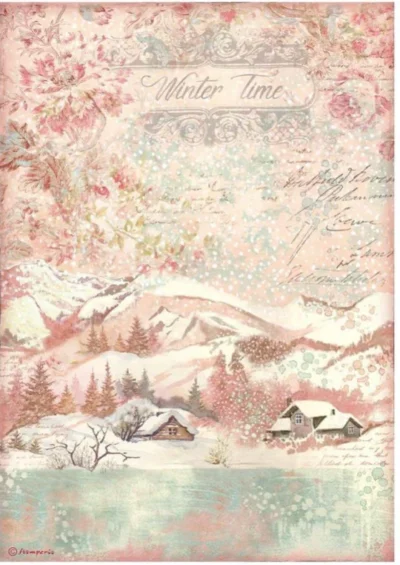 Stamperia Rice Paper A4 - Sweet Winter Time DFSA4726