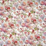 Unfolded 20 pcs lunch paper napkins pack roses and tulips showing a four-panel pattern for table decor.