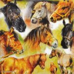 Collage of Horses Decoupage Napkin