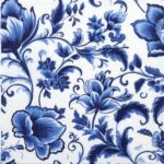 blue floral porcelain‑style motif
