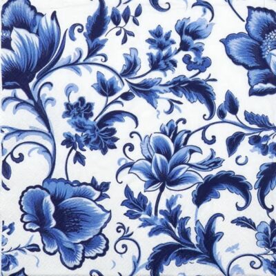 blue floral porcelain‑style motif