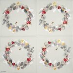 Opened Eucalyptus Wreath Green lunch napkins 20 pack set for party decor and summer table settings