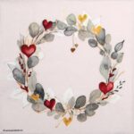Pink Eucalyptus Wreath Lunch Decoupage Napkin four-quadrant layout showing floral craft design