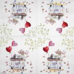 Opened Wedding Car lunch napkin 20 pack showing detailed vintage car print on high-quality 3-ply paper