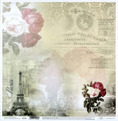 Paris Vintage Elegance Scrapbooking Paper – 315 x 315 mm