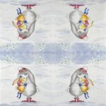 Snow Rabbits Napkins (20 Pack) featuring two hugging bunnies in a snowy forest.