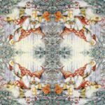 Open Gnomes Snowy Forest napkin showing full winter woodland gnome motif.