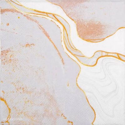 Marble White Lunch Decoupage Napkin (Single)