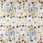 Open view of the Natural Winter napkin showing the repeated seasonal motif.