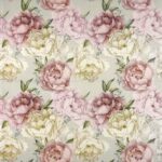 Open view of the Peonies Grey decoupage napkin showing the repeated peony motif.
