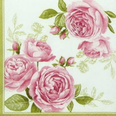Single Decoupage napkin - Delicate Roses