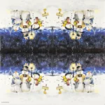 Full layout showing repeating cheerful snowmen singing under a starry winter sky with lantern light.